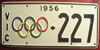 Victoria 1955 Olympics License Plate