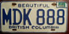 British Columbia 1977 Beautiful License Plate