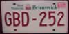 New Brunswick Canada License Plate