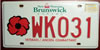New Brunswick War Veteran License Plate