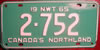 Northwest Territories 1965 License Plate