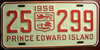Prince Edward Island 1958 Shield License Plate