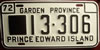 Prince Edward Island 1972 License Plate