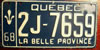 Québec 1968 License Plate