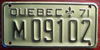 Québec 1971 Motorcycle License Plate