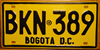 Bogota D.C. Colombia License Plate