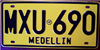 Medellin Colombia License Plate
