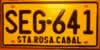 Santa Rosa Cabal Colombia South America License Plate