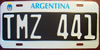 Argentina White Black License Plate