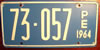 Peru 1964 License Plate