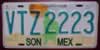 Sonora Mexico License Plate