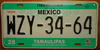 Tamaulipas Classic License Plate