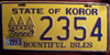 Koror Bountiful Isles License Plate