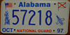 Alabama National Guard Graphic  97  License Plate