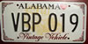 Alabama  Vintage Vehicle Historic License Plate