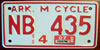 Arkansas Motorcycle License Plate