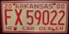 Arkansas New Car Dealer License Plate