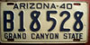 Arizona 1940 License Plate