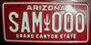 Arizona Sample License Plate