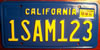 California Sample License Plate
