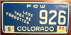 Colorado Former Prisoner of War License Plate