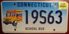 Connecticut School Bus License Plate