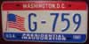Washington D.C. Ronald Regan Inaugural License Plate