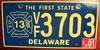 Delaware Volunteer Firefighter License Plate
