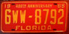 Florida 1965 License Plate