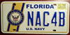 Florida  U.S. Navy License Plate