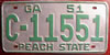 Georgia 1951 License Plate