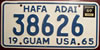 Guam 1969 passenger car License Plate