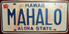 Hawaii Vanity Mahalo License Plate