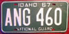 Idaho 1967 Air National Guard License Plate