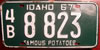 Idaho 1967 Famous Potatoes License Plate