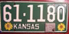 Kansas 1943 License Plate