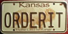 Kansas Vanity ORDER IT License Plate