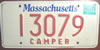 Massachusetts Camper License Plate