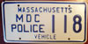 Massachusetts Metro Police License Plate
