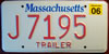 Massachusetts Trailer License Plate