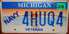 Michigan Navy Veteran License Plate