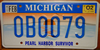 Michigan Pearl Harbor Survivor License Plate