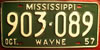 Mississippi 1957 License Plate