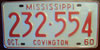 Mississippi 1960 License Plate