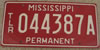 Mississippi Trailer Permanent License Plate