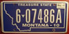Montana Blue License Plate