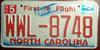 North Carolina Red License Plate