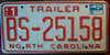 North Carolina Trailer License Plate