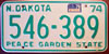 North Dakota green License Plate