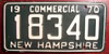 New Hampshire 1970 Commercial License Plate